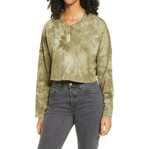 BP. Green Tie Dye Top Medium - Picture 1 of 6